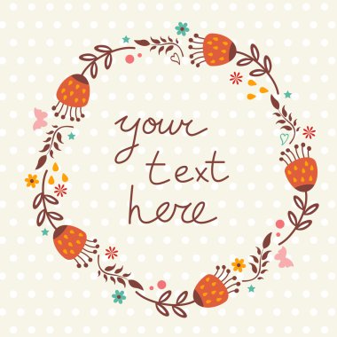 Metin için yeri olan çiçek çerçevesi