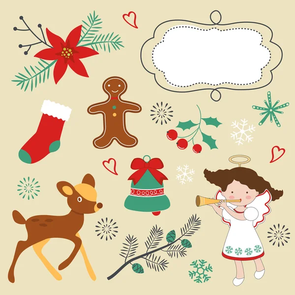 Cute collection of Christmas icons — Stock Vector