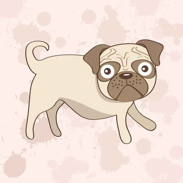 Cute pug dog — Stock Vector