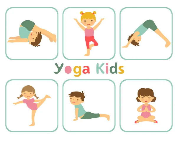 Yoga kids — Stockvector