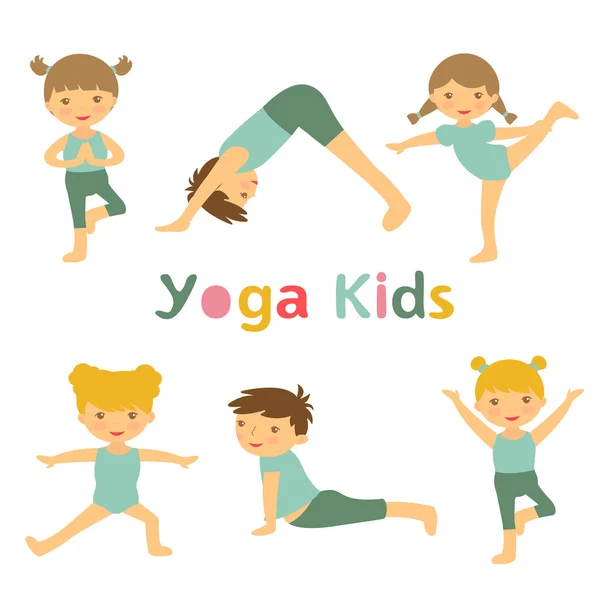 Yoga kids — Stock Vector