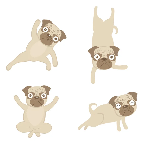 瑜伽的哈巴狗 — 图库矢量图片
