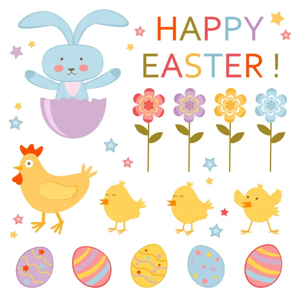 Cute Easter set — Stock Vector