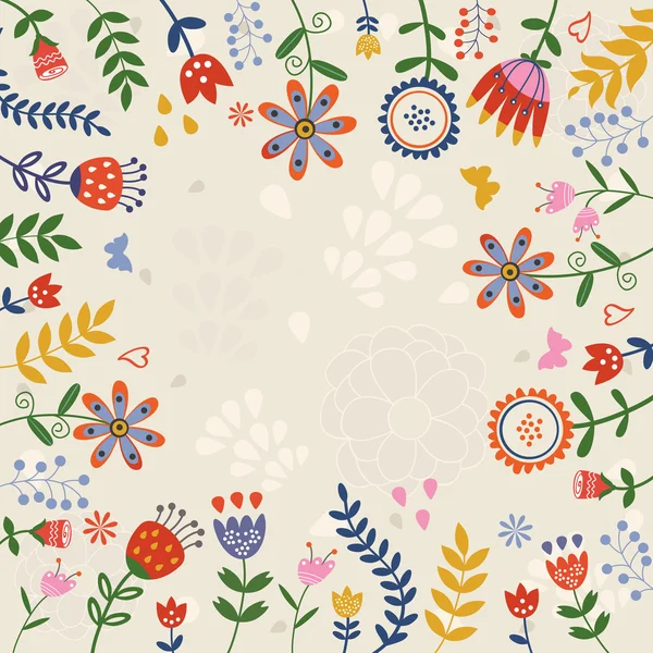 Composición redonda floral — Vector de stock