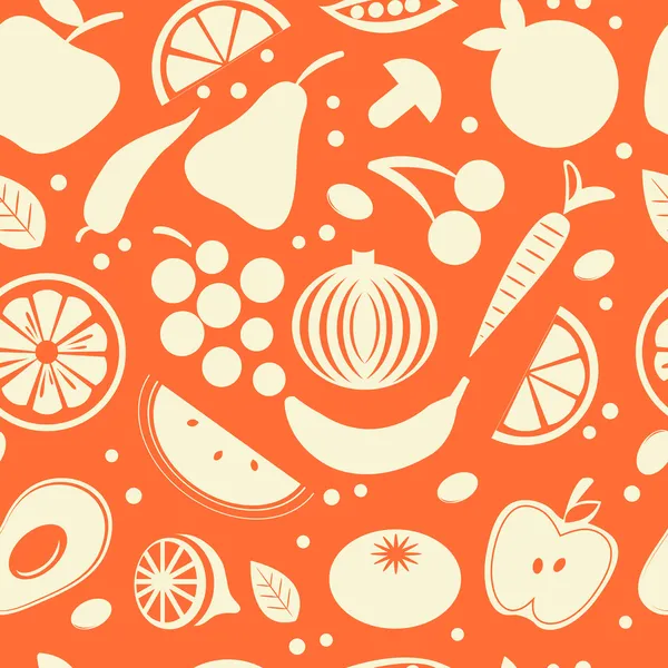 Fruits et légumes motif sans couture — Image vectorielle