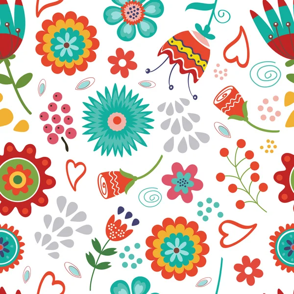 Patrón floral sin costuras — Vector de stock