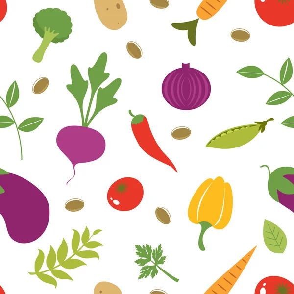 Vegetables seamless pattern — Stock Vector