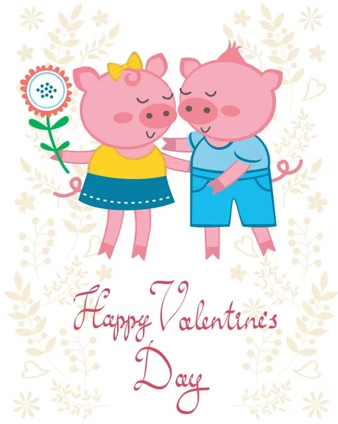 Влюблённые свиньи — стоковый вектор