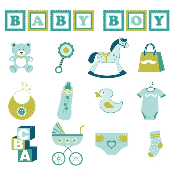 Collection bébé garçon — Image vectorielle