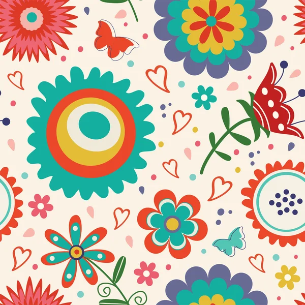 色彩鲜艳的花卉图案 — 图库矢量图片