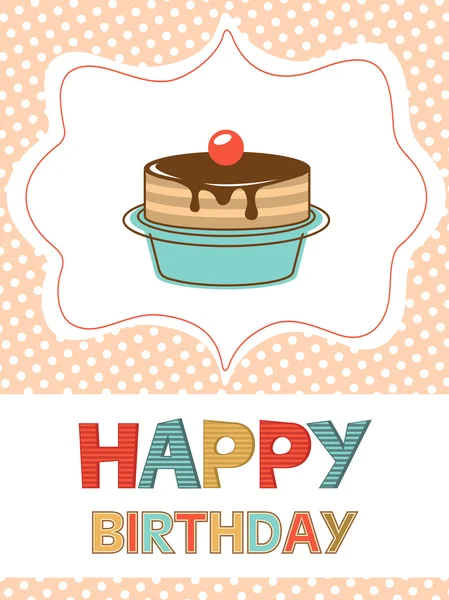 Birthday card with dessert — Stock Vector