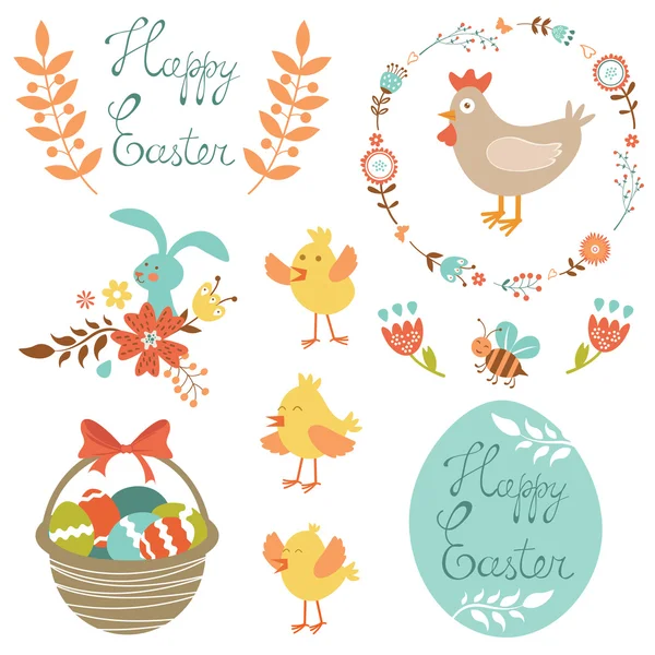 Happy Easter set — Stock Vector