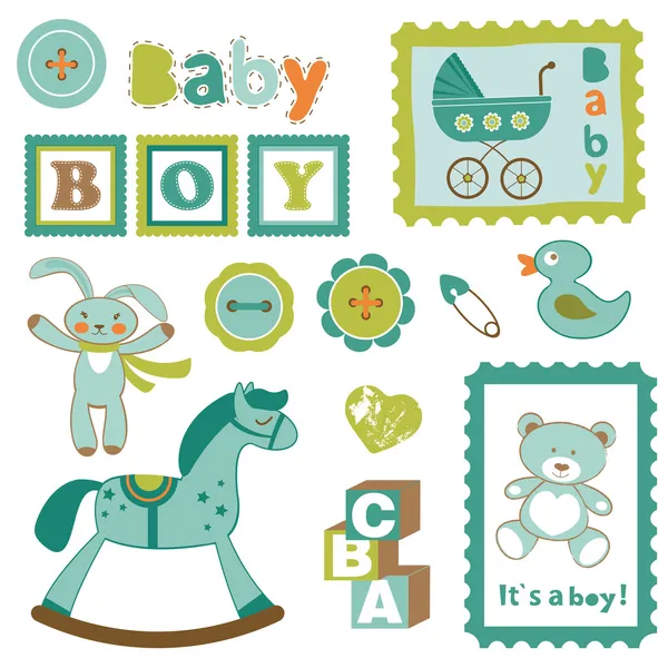 Baby boy toys — Stock Vector