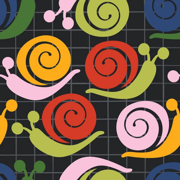 Modèle coloré avec des escargots — Image vectorielle