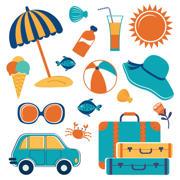 Summer vacation icons