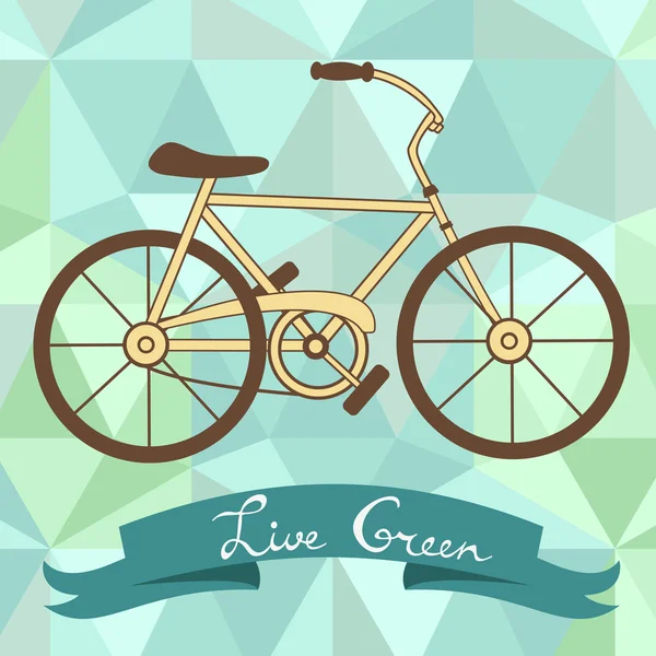 Bicicleta sobre fondo geométrico — Vector de stock