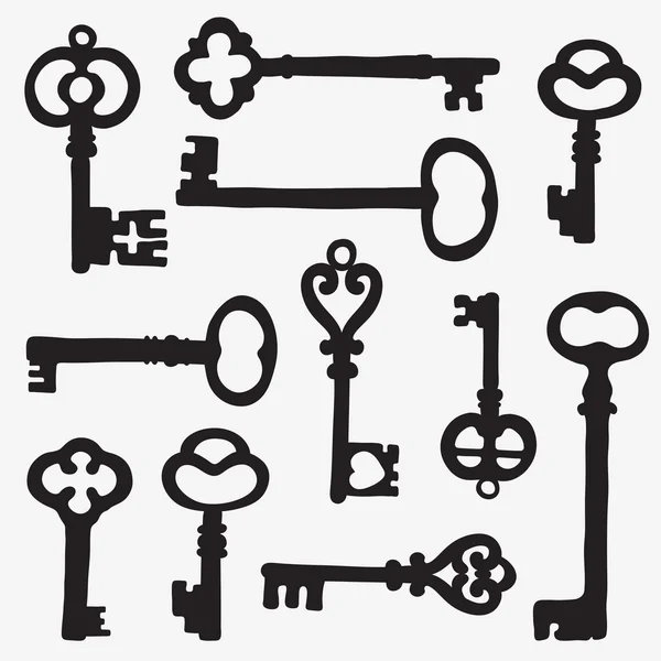 Keys silhouette composition — Stock Vector