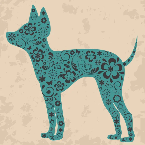 Floral russe jouet terrier — Image vectorielle