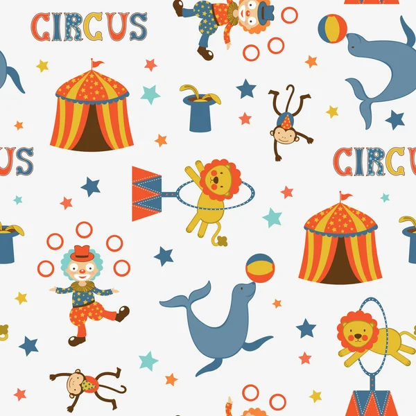 Fun circus pattern — Stock Vector