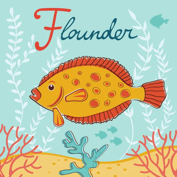 Flounder — Stock Illustration Flounder Stock Vector