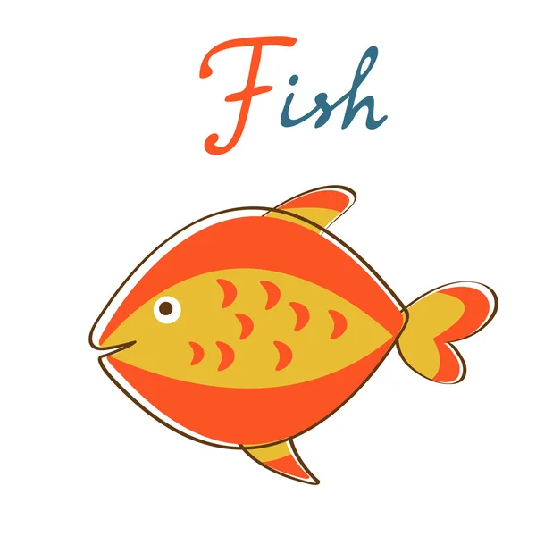 L'illustrazione di F è per Fish. Formato vettoriale — Vettoriale Stock
