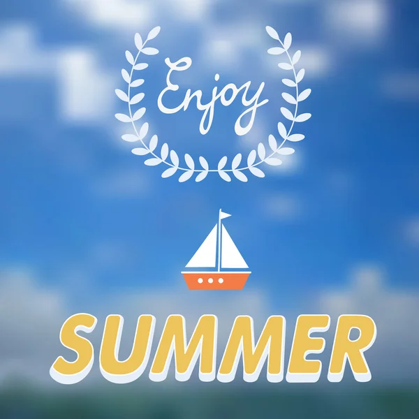 Geniet van de zomer vector typografie — Stockvector