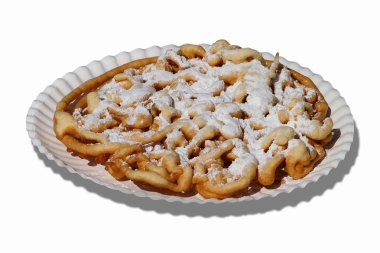 Beyaz arka plan üzerinde izole huni pasta