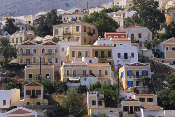 Old and Traditional Colorful Houses of Symi İsland — Stockfoto