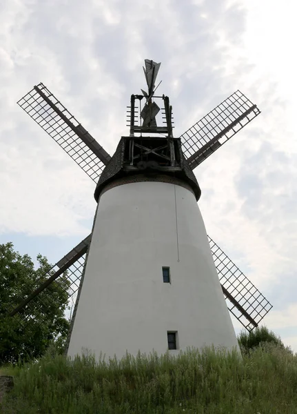 Old German Windmill Cloudy Sky Background Minden Germany — Stock Photo, Image