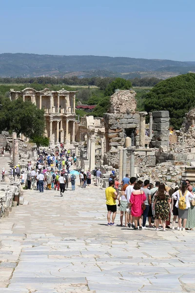 Selcuk Izmir Turkey May Tourists Visiting Ancient Roman City Ephesus — Foto de Stock