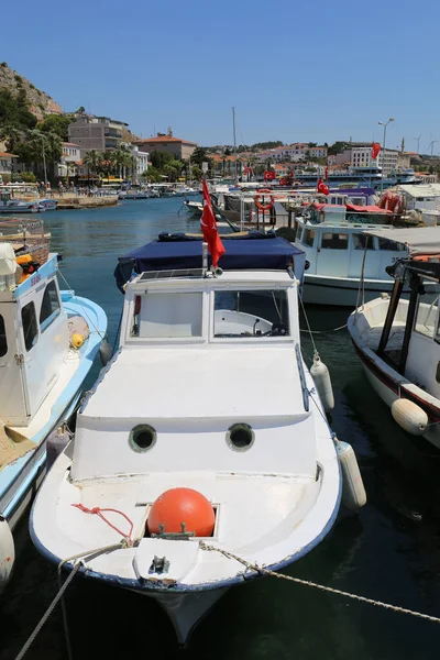 Cesme Izmir Türkei Mai Fischerboote Vor Cesme Port Mai 2022 — Stockfoto