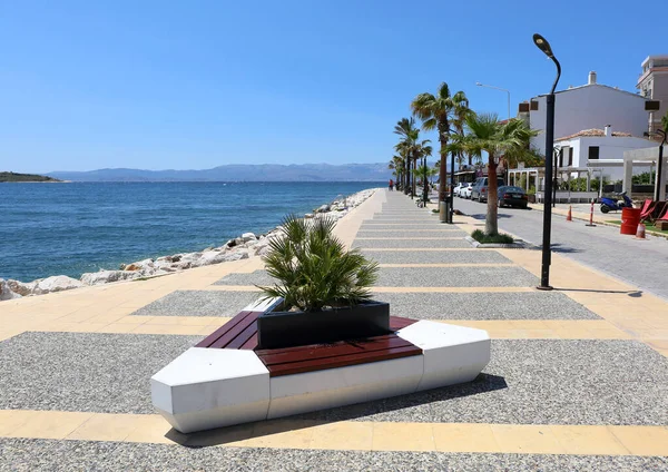 Cesme Izmir Turkey Květen Ulice Palmami Egejského Moře Května 2022 — Stock fotografie