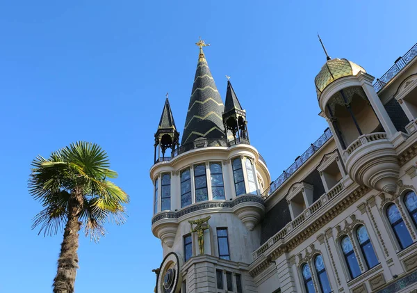Batumi Georgia December Famous Landmark Astronomical Clock Building Palm Tree — Photo