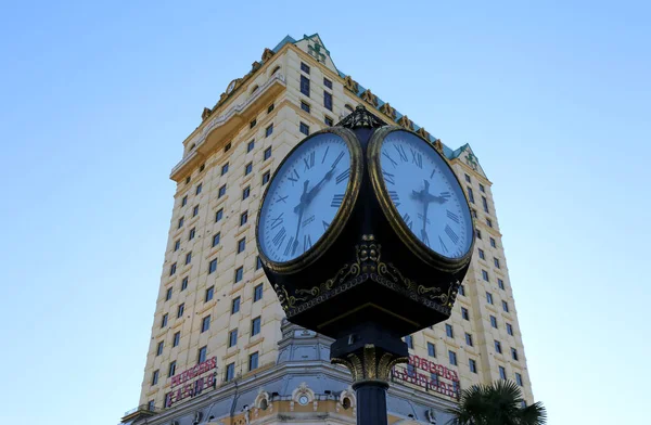 Batumi Georgia December Wyndham Batumi Hotel Princess Casino Building Clock — Fotografia de Stock