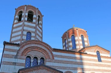 Red Brick Architecture of St Nicholas Greek Orthodox Church in Batumi, Georgia.