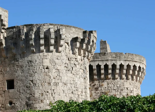 Крепость Родос Голубым Небом Фоне Родоса Греция — стоковое фото