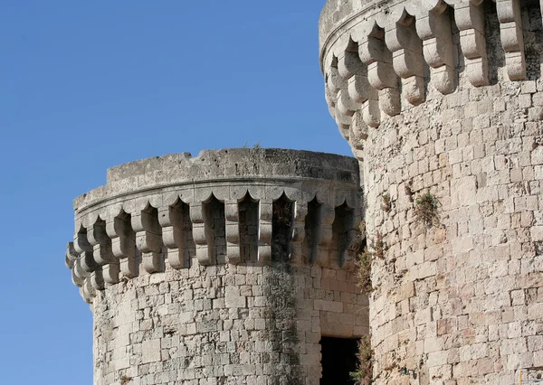 Архитектурные Детали Крепости Родосе Греция — стоковое фото