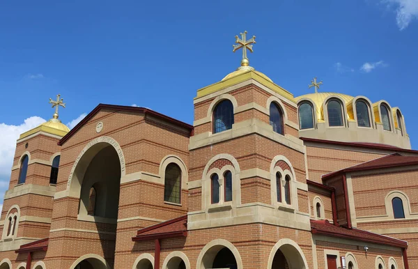 Carmel Indiana Usa August Holy Trinity Greek Orthodox Church Building — стокове фото