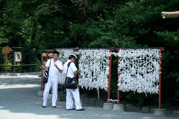 Kamakura Japan July14 Japonští Námořníci Navštíví Chrám Něco Přejí Července — Stock fotografie
