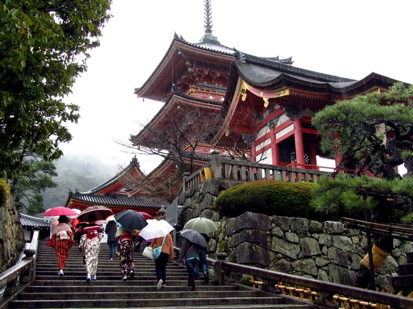 День дождя в японском храме — стоковое фото