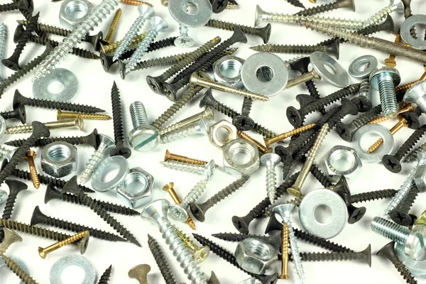 Screws, bolts and screw nuts — Stock Photo, Image