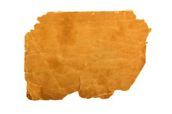 Eski Bir Kağıt Parçası Yırtılmış Buruşmuş Beyaz Üzerine Izole Edilmiş — Stok fotoğraf