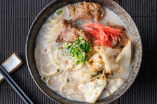 Japon Tonkotsu Ramen Eriştesi — Stok fotoğraf