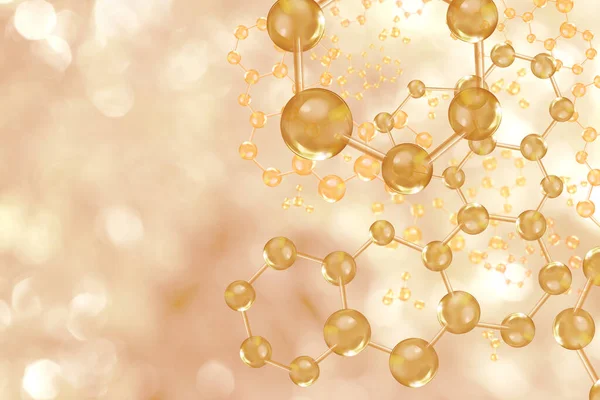 altın yüzük ve altın molekül arka planı