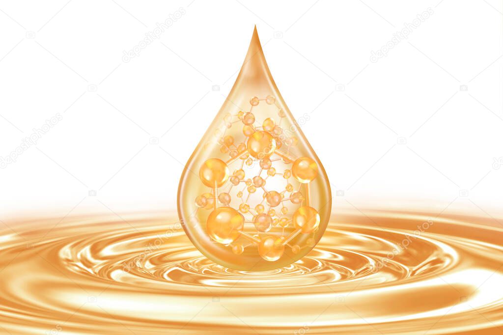 gold ring and gold molecule background