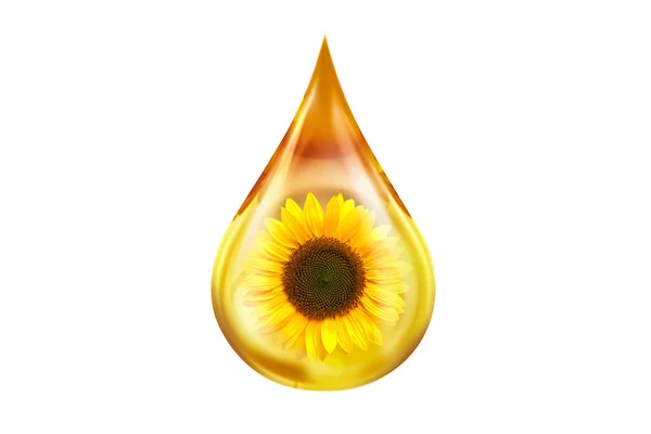 Tropfen Sonnenblumenöl — Stockfoto
