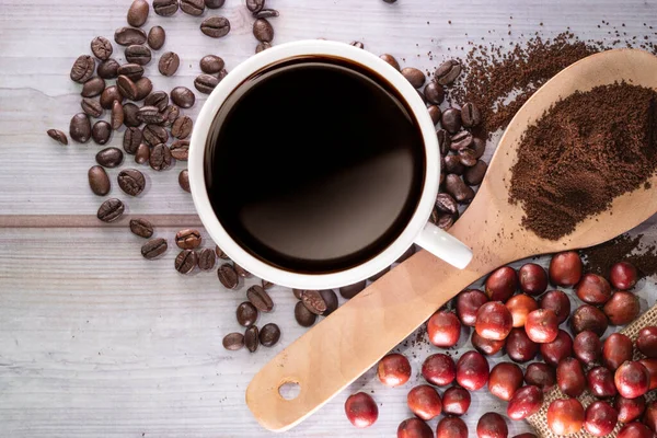 Färska Kaffe Koncept Americano — Stockfoto