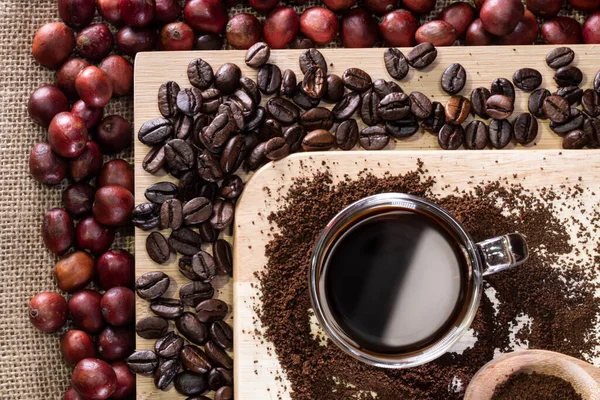 Verse Koffie Concept Zwarte Koffie — Stockfoto