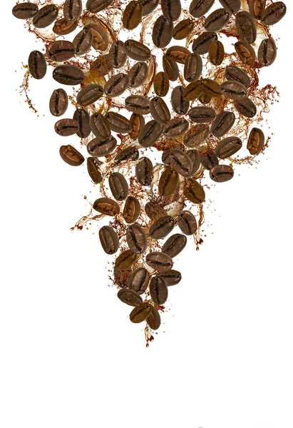 Coffee Beans Splashing Background — Stock Photo, Image