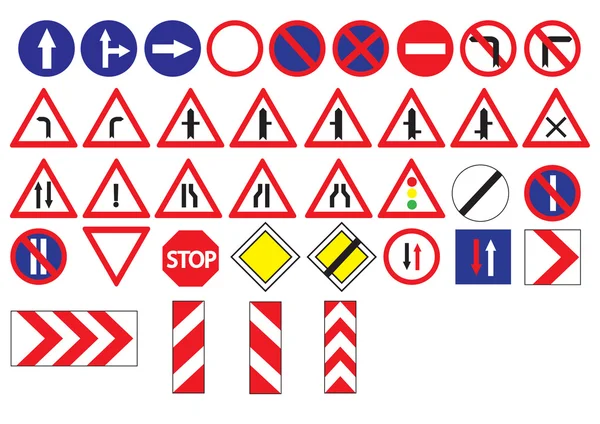 Avrupa vektör yol işaretleri ( Eps 10 ) — Stok Vektör